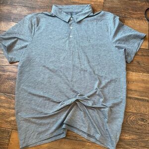 Vuori Twill Knit Polo Heather Grey Mens Large